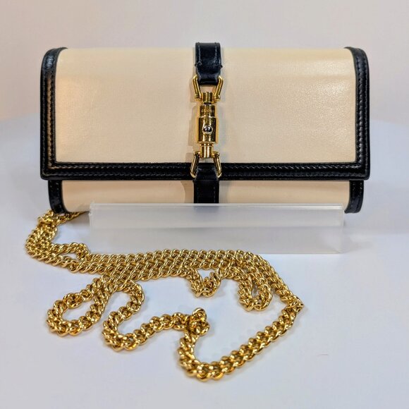 Gucci Cream Jackie 1961 Wallet on Chain with Gold Hardware - Picture 1 of 14